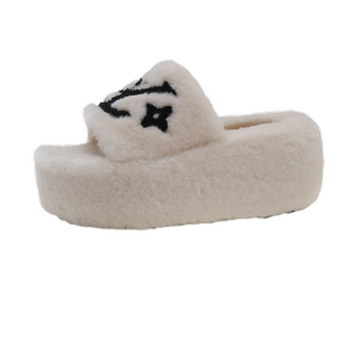 增高爆款毛毛鞋女外穿2025夏季新款秋时尚外出厚底毛绒茸茸棉拖鞋