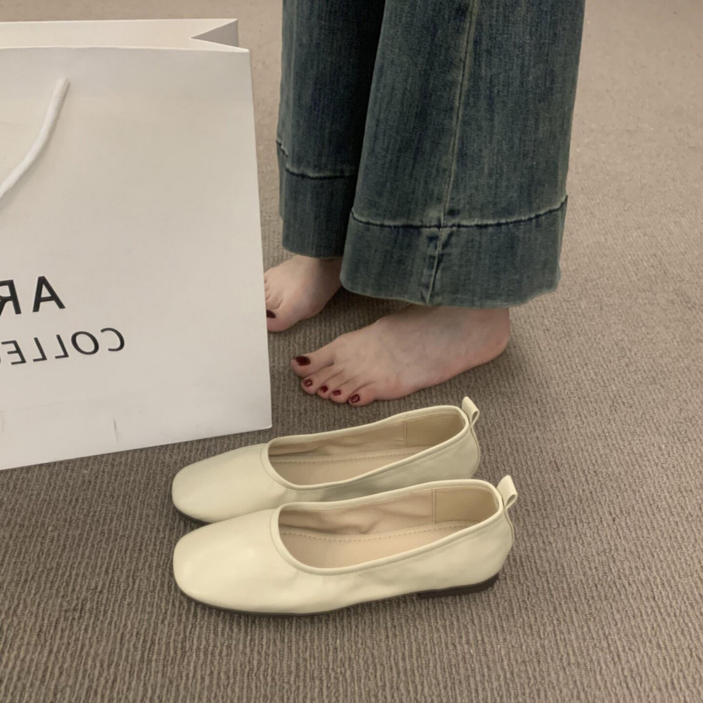 软底不累脚平底单鞋女2026新款春夏绝美配裙子玛丽珍鞋豆豆晚晚鞋图片
