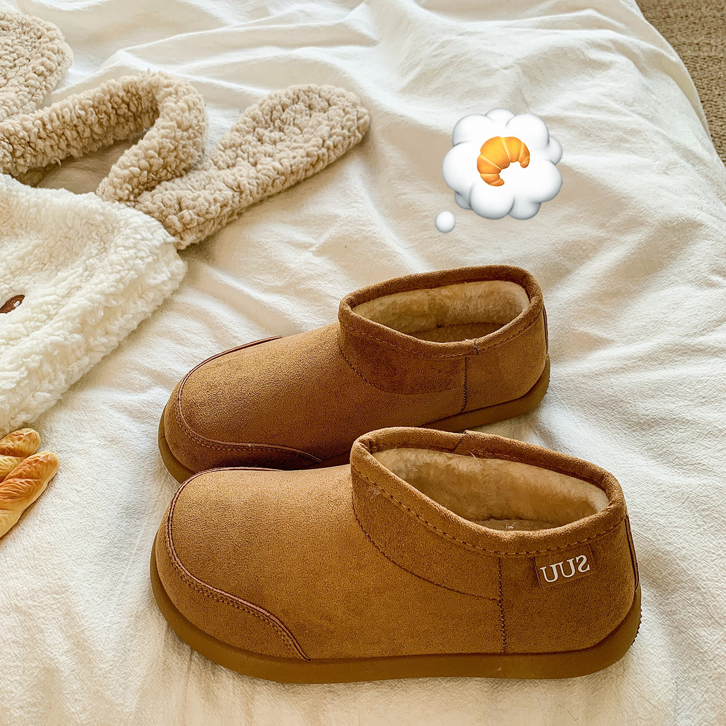 厚底加绒全包勃肯鞋女冬季2025新款一脚蹬孕妇棉鞋加厚保暖雪地靴,女鞋,时尚雪地靴,淘宝优惠券,粉丝福利购,淘宝优惠卷