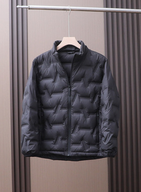 户外运动90白鸭绒压胶缩绒休闲男士立领轻薄冲锋衣内胆羽绒服外套