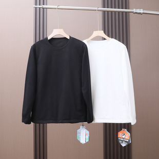 2025秋冬新款90拒水鹅绒，防风防水防油污男女情侣款长袖保暖T恤