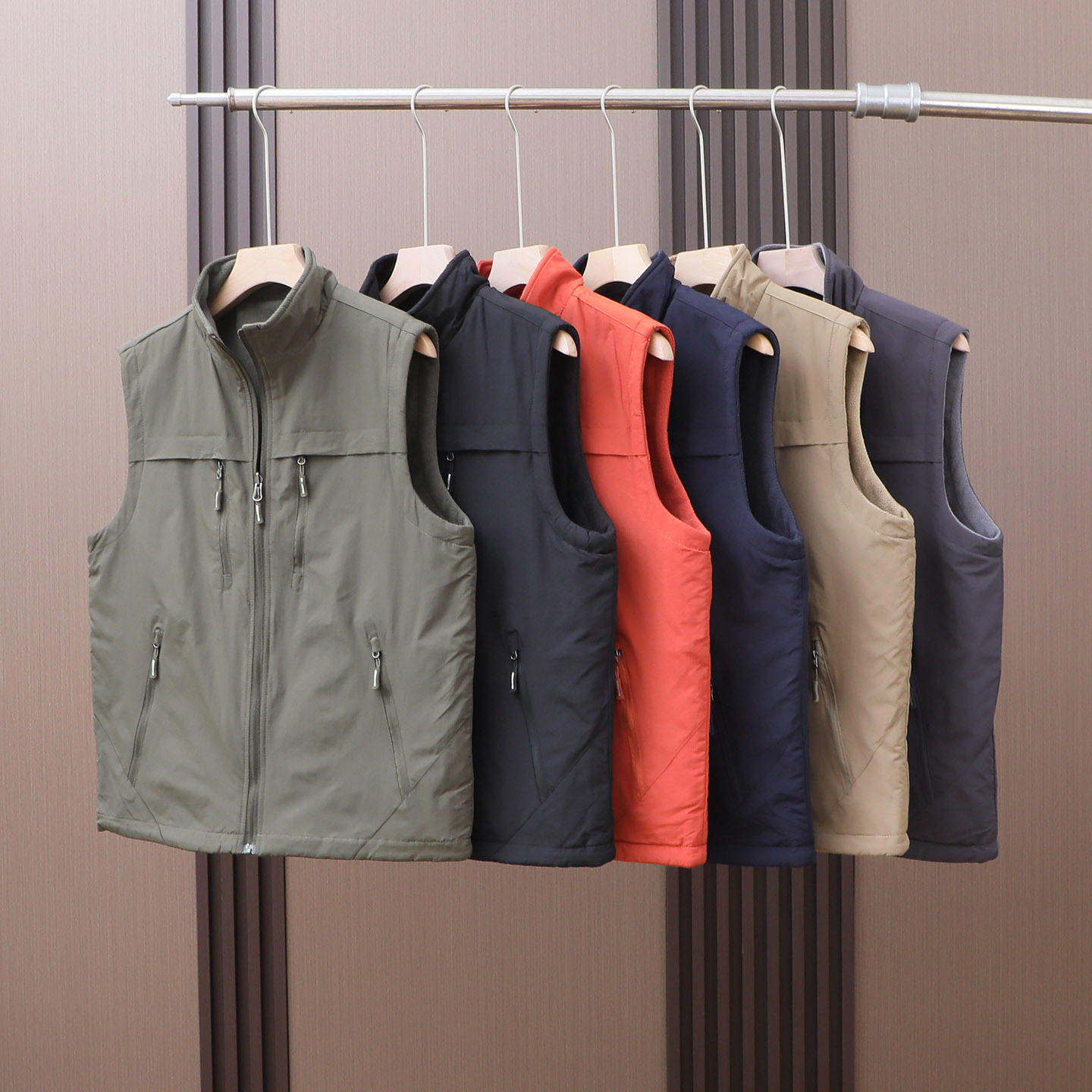 户外机能风双面穿速暖摇粒绒马甲