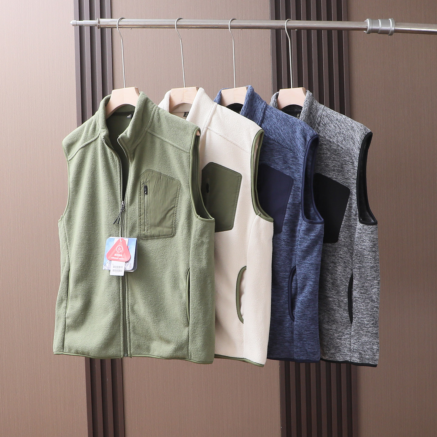 男士户外立领休闲撞色马甲背心