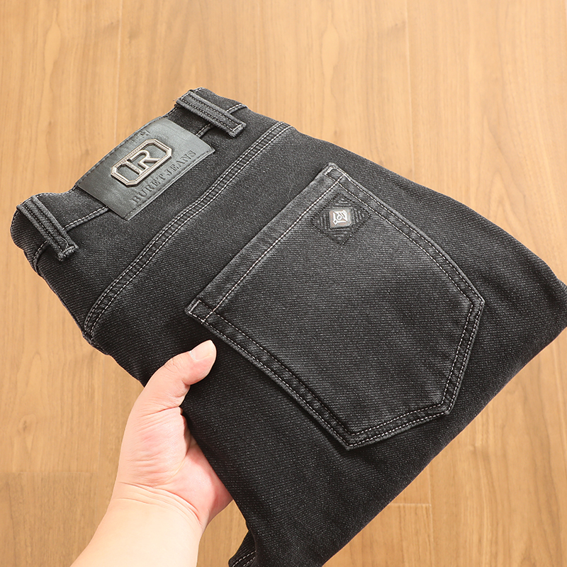 长裤冬季男士加绒加厚保暖牛仔裤