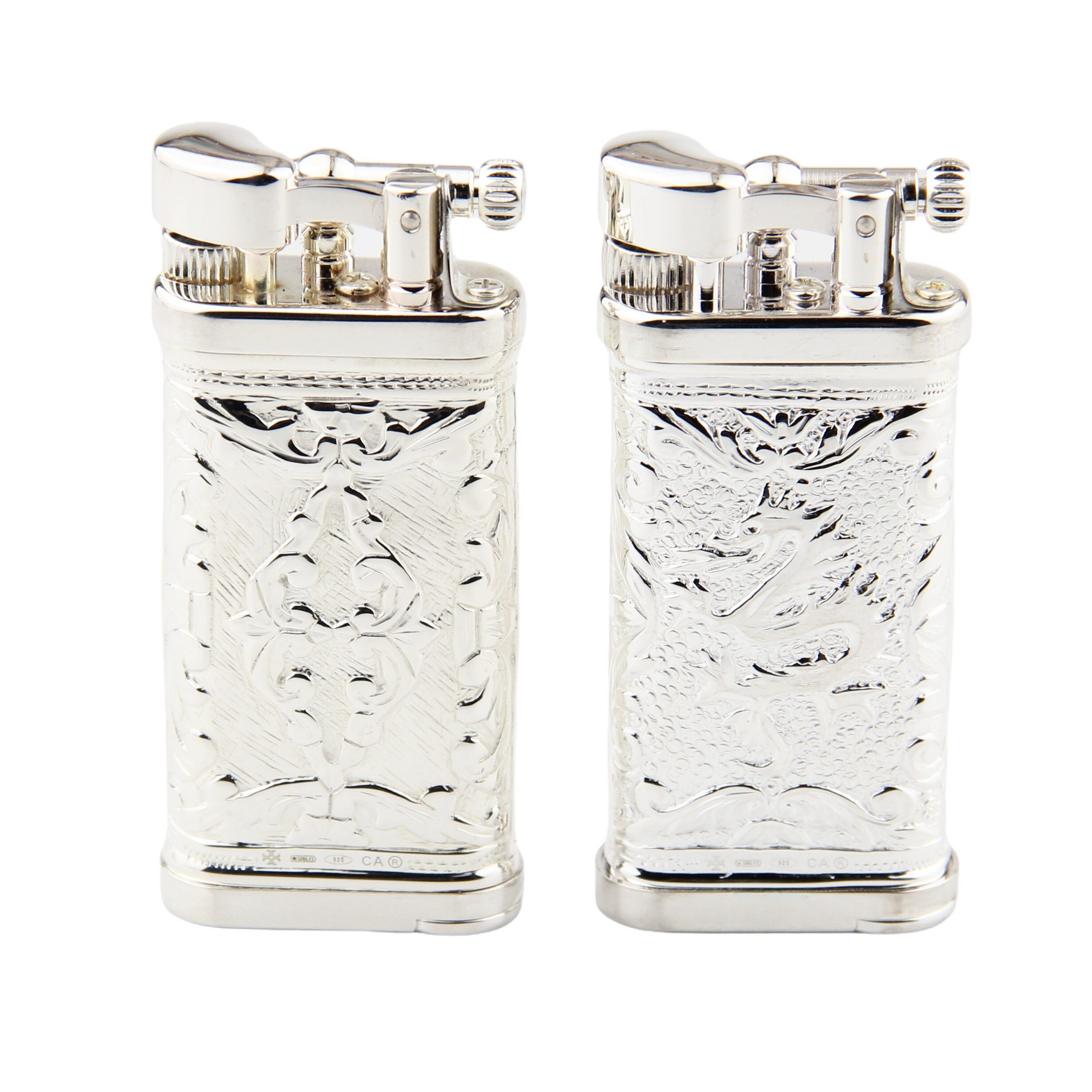 德国Sillem's十字锚打火机纯银双面雕刻 砂轮斜火烟斗专用