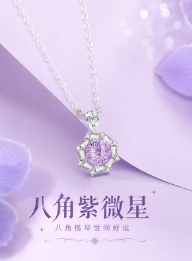 紫微星925纯银锁骨链女生日礼物