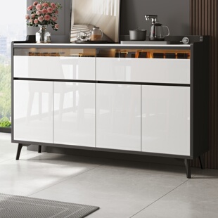 实木岩板餐边柜靠墙一体2026新爆款厨房碗柜客餐厅储物茶水置物柜