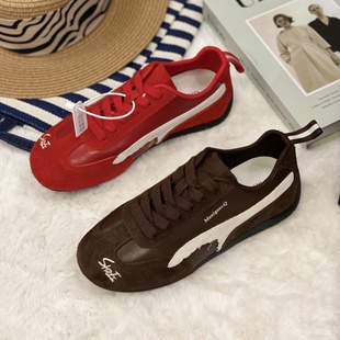 厚底德训鞋女~2025年新款秋季复红色古百搭休闲运动板鞋时尚女鞋