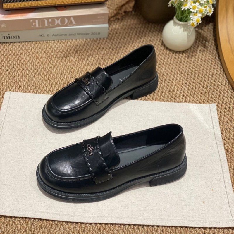 乐福鞋女2026春季新款黑色深口单鞋低跟平底一脚蹬不累脚小皮鞋女,女鞋,深口单鞋,淘宝优惠券,粉丝福利购,淘宝优惠卷