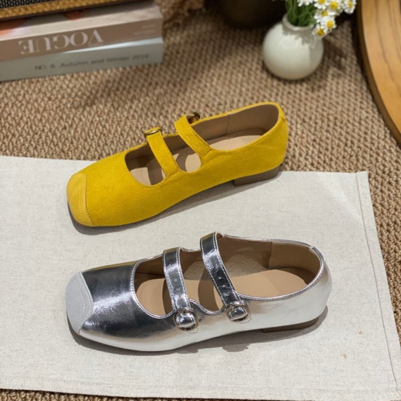 法式玛丽珍鞋女2025新款春季防滑粗跟深口平底百搭一字带小皮鞋女,女鞋,玛丽珍鞋,淘宝优惠券,粉丝福利购,淘宝优惠卷