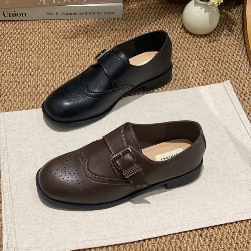 2026春季爆款英伦风布洛克乐福鞋女单鞋方头低跟百搭复古小皮鞋女,女鞋,深口单鞋,淘宝优惠券,粉丝福利购,淘宝优惠卷