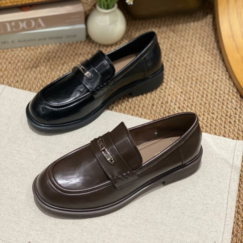 2026春季新款英伦风乐福鞋女金属扣一脚蹬百搭通勤低跟深口单鞋女,女鞋,深口单鞋,淘宝优惠券,粉丝福利购,淘宝优惠卷