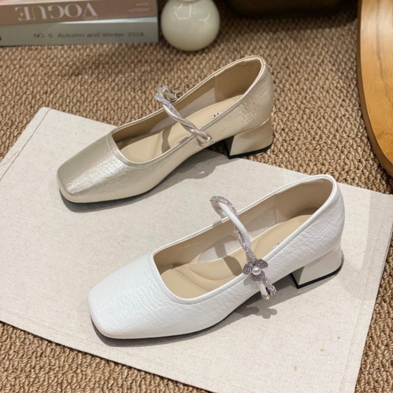 法式水钻方头玛丽珍鞋女2026春季新日常防滑款粗跟一字扣带单鞋女,女鞋,玛丽珍鞋,淘宝优惠券,粉丝福利购,淘宝优惠卷