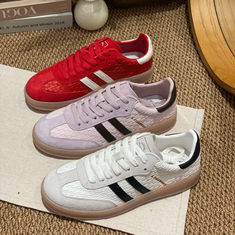 复古拼色德训鞋女2026春季系带运动休闲鞋低帮平底防滑百搭板鞋女,女鞋,时尚休闲鞋,淘宝优惠券,粉丝福利购,淘宝优惠卷