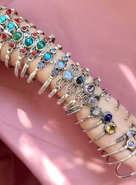 尼泊尔手工纯银拉长石