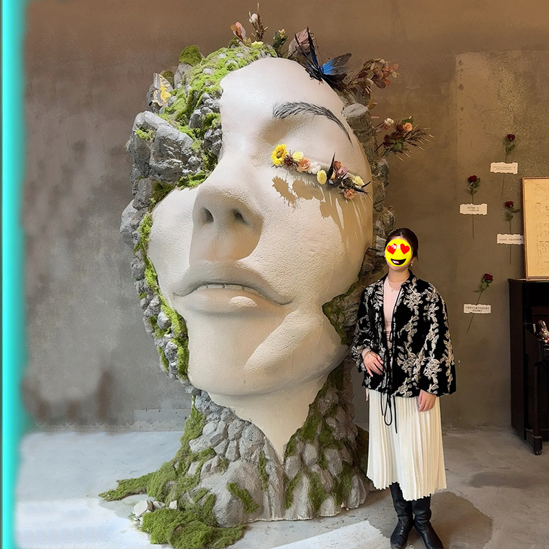 泡沫人脸雕塑3D定制网红道具