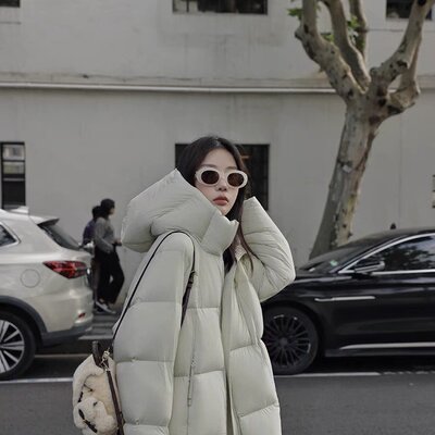 爆款羽绒棉服女冬中长款2025韩版新款纯色面包服加厚棉袄棉衣外套