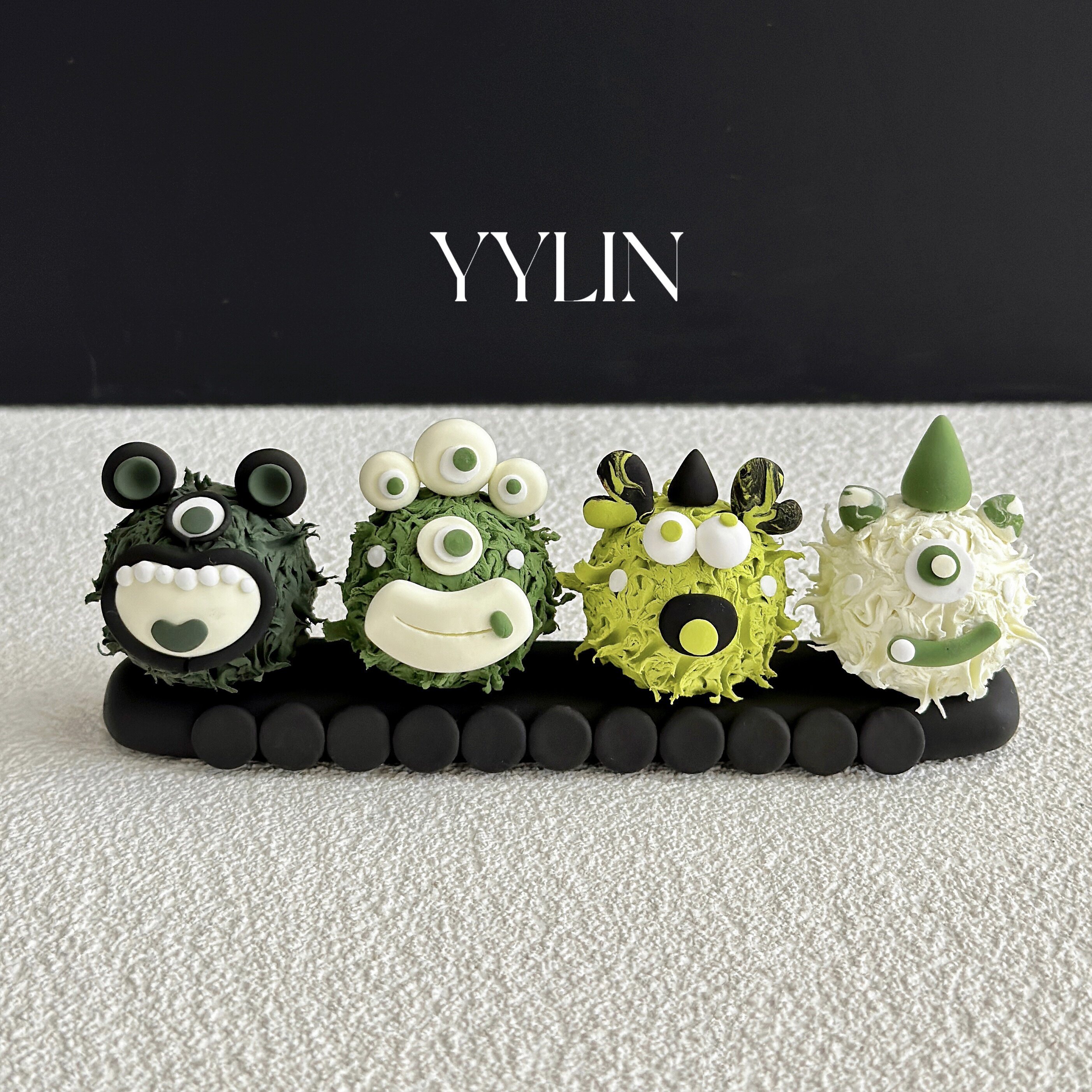 YYLIN&middot;green森系小怪兽diy粘土原创创意车载停车号码牌车载摆件