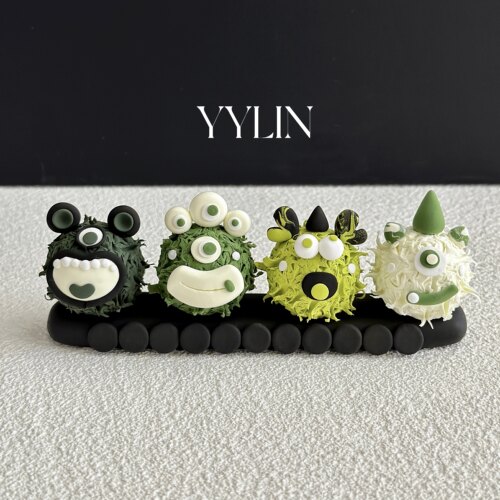 YYLIN·green森系小怪兽diy粘土原创创意车载停车号码牌车载摆件