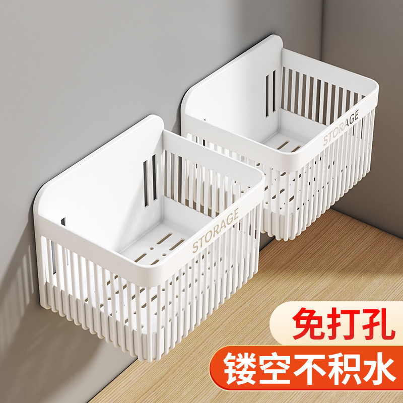 挂篮置物架卫生间墙上挂壁吊篮床边免打孔厨房大容量多功能收纳盒