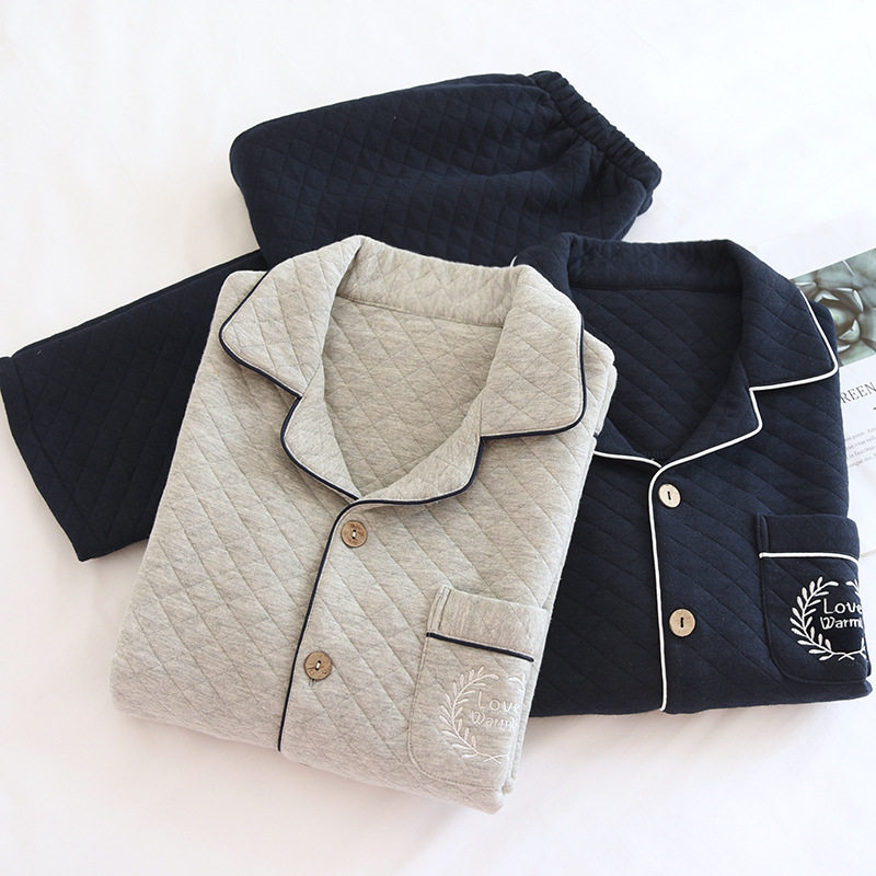 新款空气棉男士睡衣秋冬加厚纯棉夹层夹棉长袖大码休闲家居服套装,女士内衣/男士内衣/家居服,睡衣/家居服套装,淘宝优惠券,粉丝福利购,淘宝优惠卷