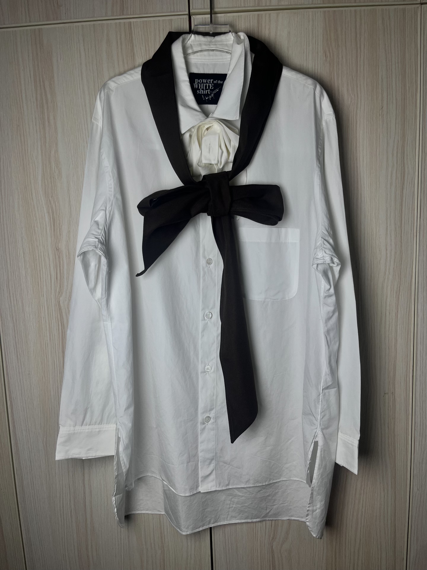 Yohji Yamamoto 22AW Double Scarf Collar Shirt — front