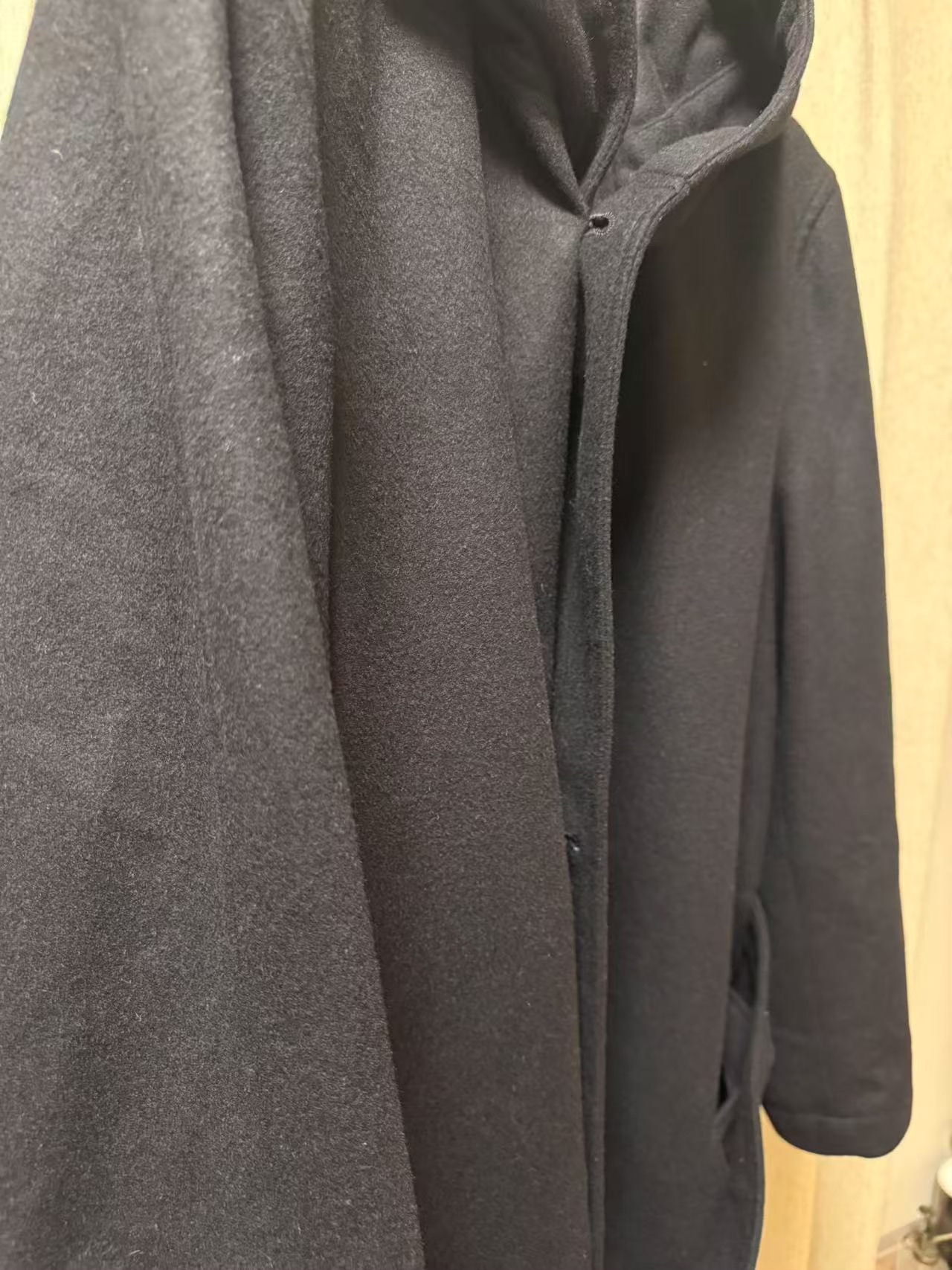 Yohji Yamamoto Black Long Hooded Coat — back