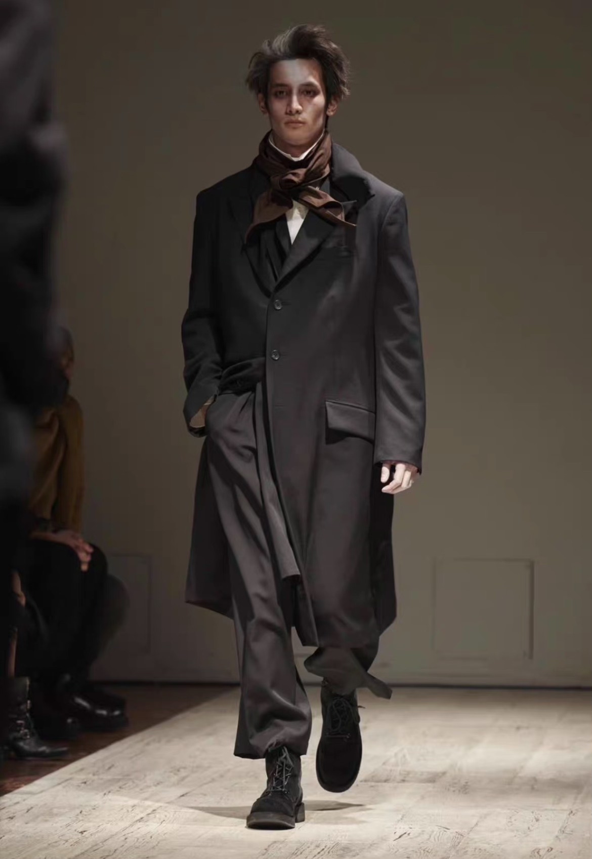 Yohji Yamamoto 22AW Double Scarf Collar Shirt — label