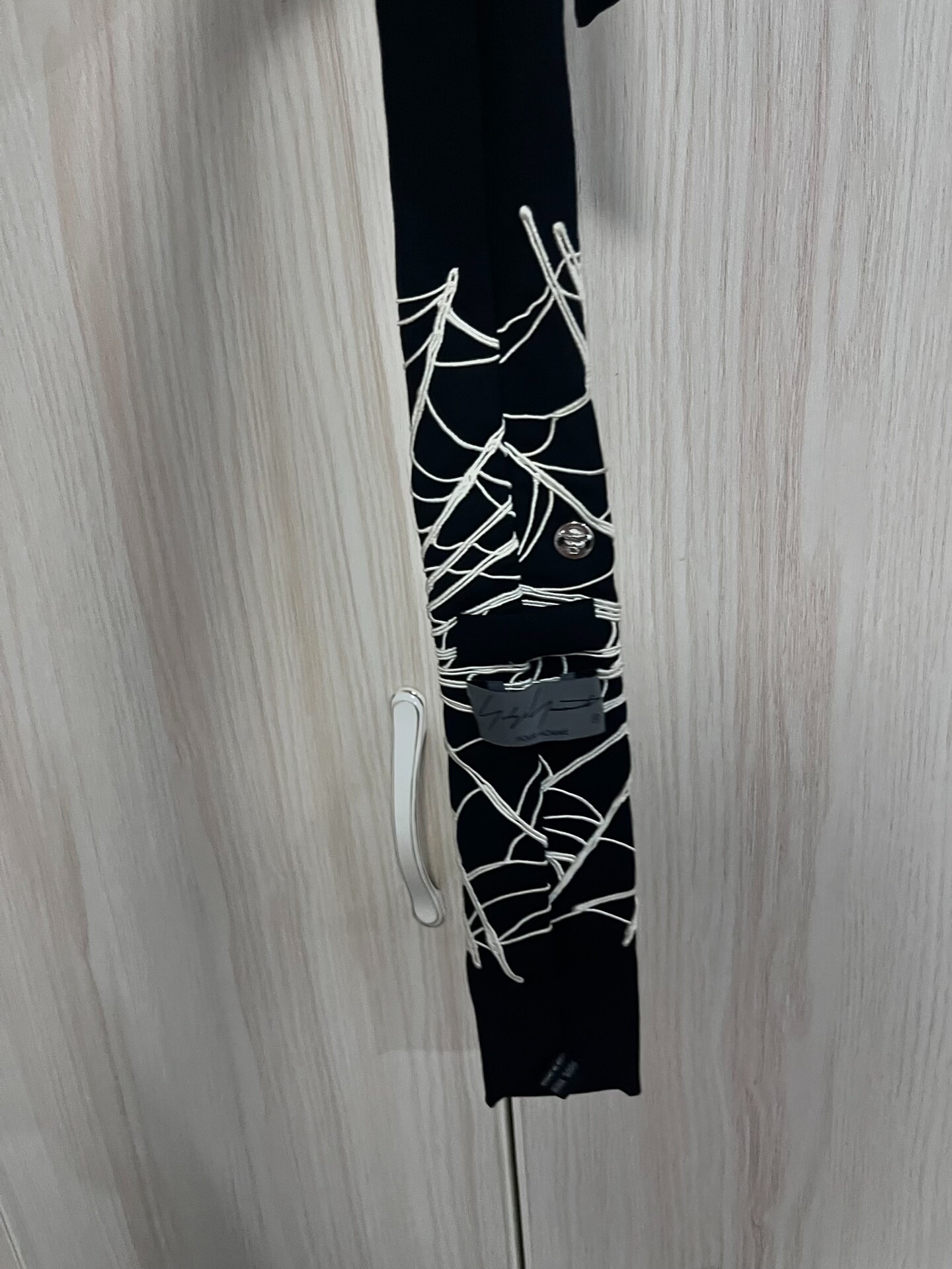 Yohji Yamamoto Embroidered Spider Tie — front