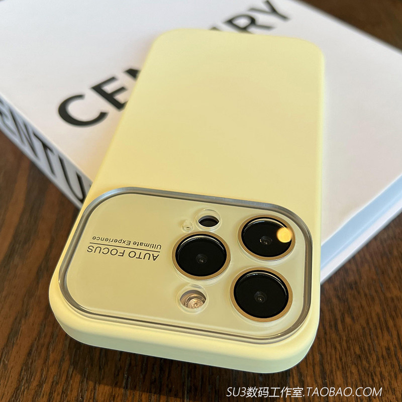全部秒变17大视窗适用iPhone17pro苹果17promax手机壳16/15液态硅胶14全包带水晶镜头膜13奶黄色防摔女高级感