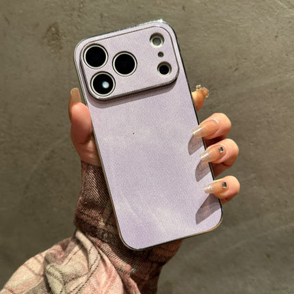 电镀直边牛仔布纹适用OPPOReno14手机壳reno13pro新款12全包防摔11pro保护套10超火纯色reno9/8/7/6高级女款5