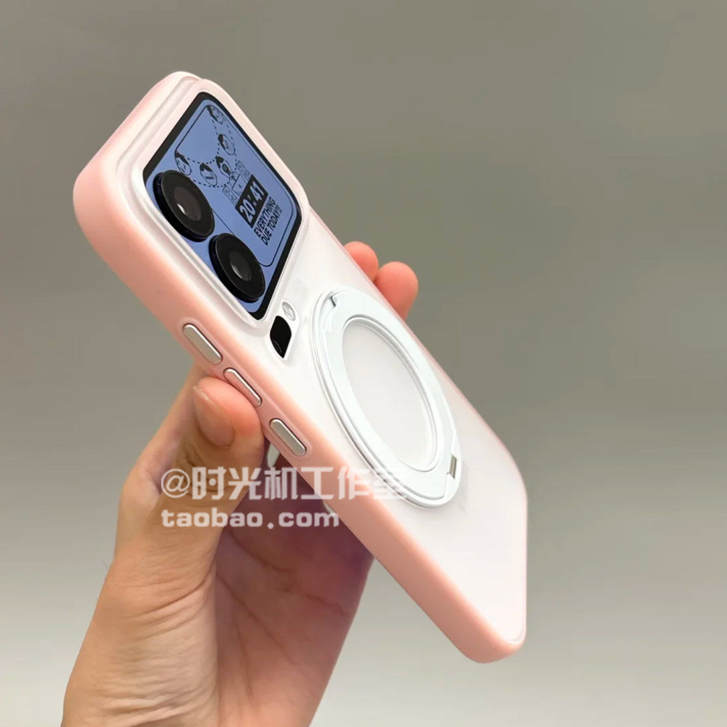 嫩粉边框磁吸支架适用小米18Promax手机壳mi18pro半透明支点壳PC硬壳17Ultra磨砂防指纹电镀按键高级感男女套