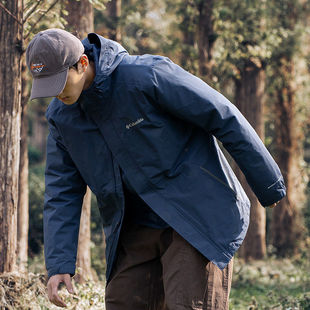 哥伦比亚冲锋衣男25秋冬户外700蓬羽绒内胆防水保暖三合一XE5418