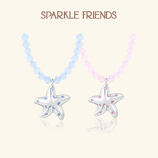 「海岛假日」原创蓝海宝串珠海星项链度假轻奢少女小众高级感配饰