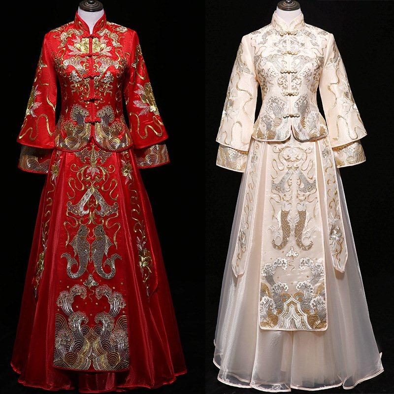 秀禾服新娘2019新款結婚中式婚紗宮廷複古中國風嫁衣夏薄敬酒禮服在類目 女裝/女士精品, 婚紗/旗袍/禮服, 婚紗中 - 來自Buy2taobao.com提供專業的淘寶代購服務