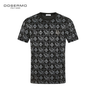 丹西摩（DOSERMO）轻奢男装短袖t恤圆领提花T恤衫