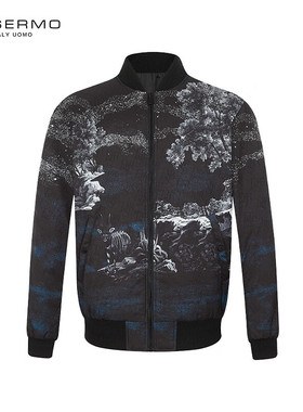 丹西摩（DOSERMO）轻奢男装秋冬新款提花棒球领棉服男冬季