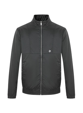 丹西摩（DOSERMO）轻奢男装秋冬立领夹克外套刺绣工艺宽松款男士