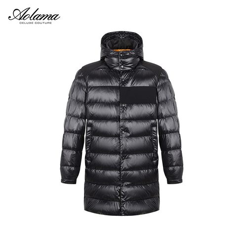 AOLAMA奥拉玛男装冬新款连帽亮面加厚白鸭绒羽绒服081544741