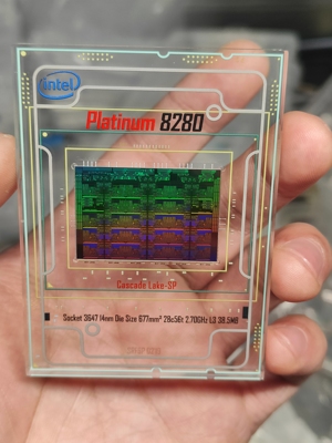 intel英特尔至强xeon 铂金8280 CPU晶圆摆件集成电路芯片半导体