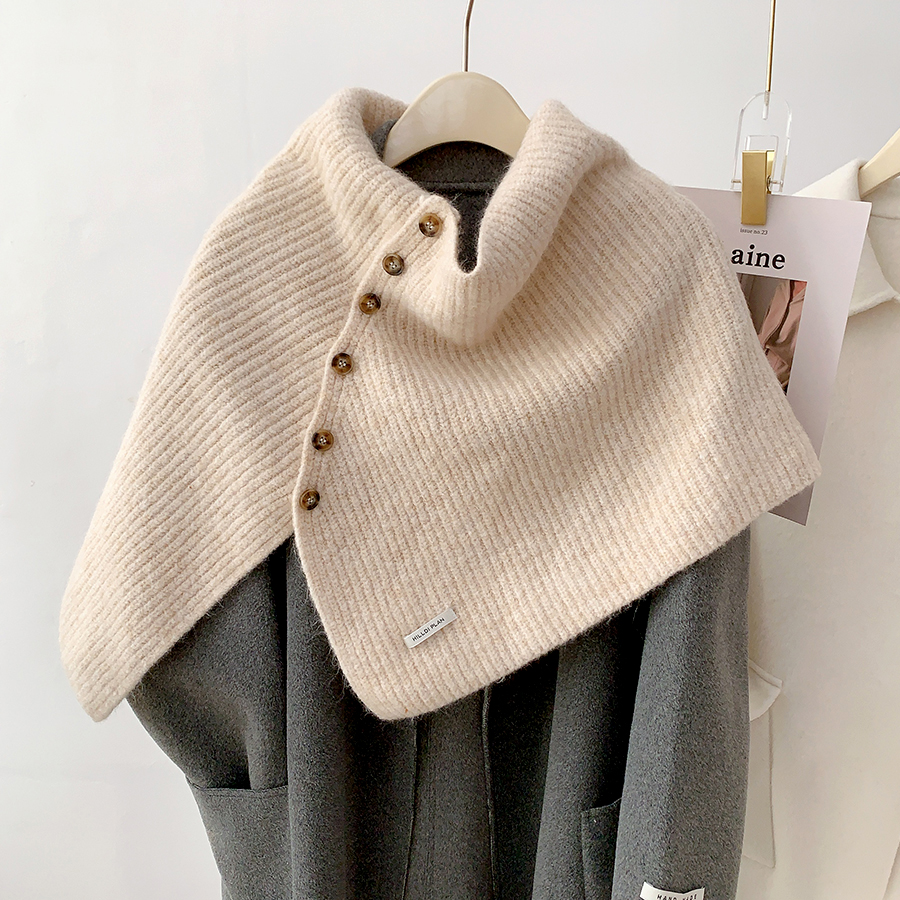 毛线外搭套衣冬季高领针织罩衫女
