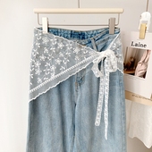 蕾丝镂空半身裙女叠穿纱裙百搭韩版 短裙屁帘春夏三角头巾2025新款