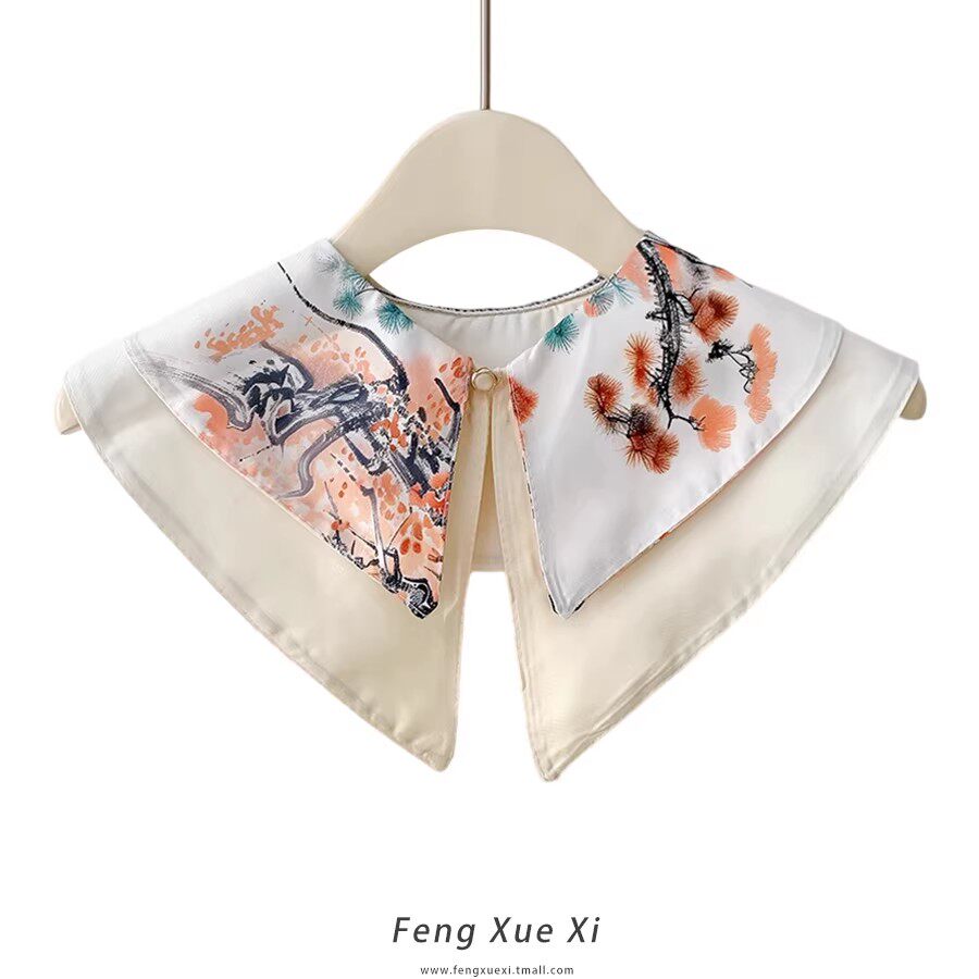 【清仓】国风花朵春夏季衣领花边仿丝装饰外搭小披肩女假领子洋气