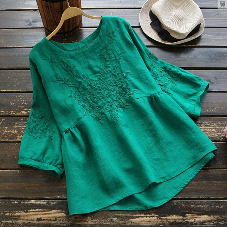 4632 the Japanese embroidery cotton and linen ramie T-shirt|ruв категории Женская одежда, шерстяной свитер - от Buy2taobao.com для оказания профессиональной услуги покупки агента Taobao