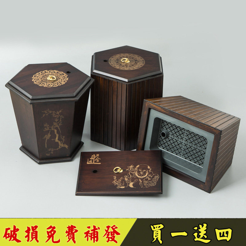 中式复古竹茶桶茶具排水茶渣桶
