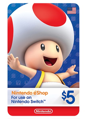 $5 Nintendo switch2 eShop Gift Card美服任天堂数字礼品卡5美元