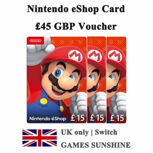 Nintendo eShop Card 45 GBP Voucher UK 英国任天堂SWITCH2点卡