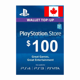 加服PSN钱包充值卡100CAD PS5 Store Wallet Top Up PS3/PS4/PSV