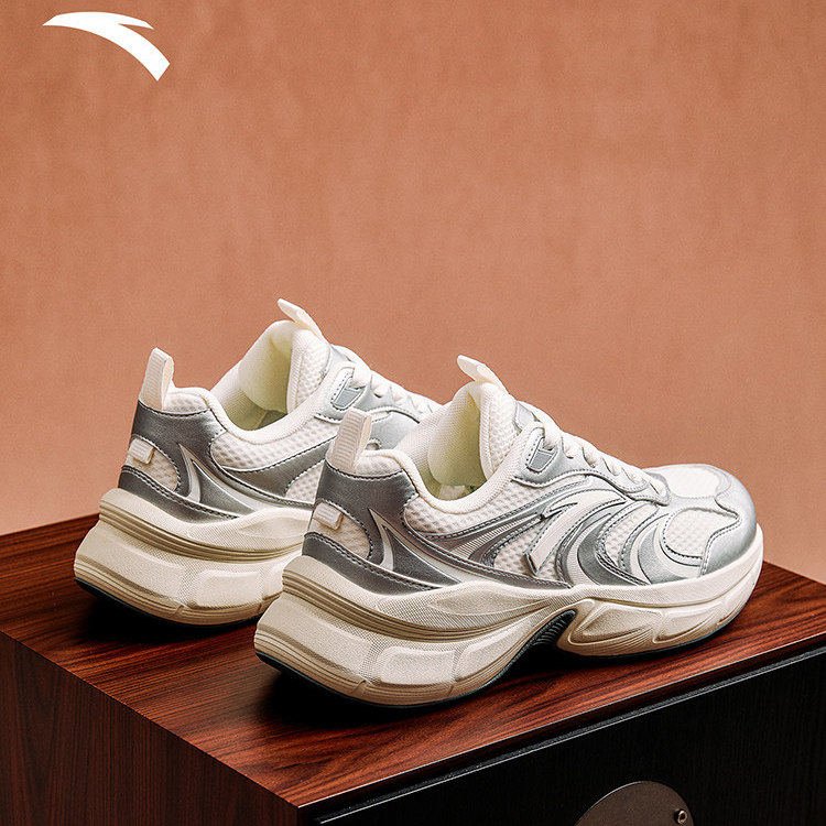 安踏星河厚底增高休闲鞋男鞋2026新款黑色男士通勤老爹鞋运动鞋子