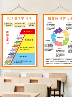 艾宾浩斯学习法挂画教室布置海报